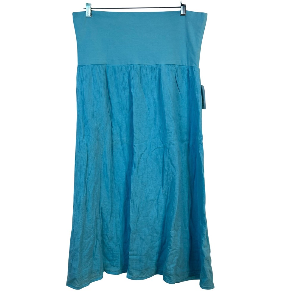Mary Ellen Clear Water Blue Cotton Gauze 2-in-1 Convertible Skirt Dress XL/XXL